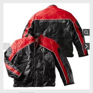 C7 Corvette Stingray Black and Red Lambskin Jacket